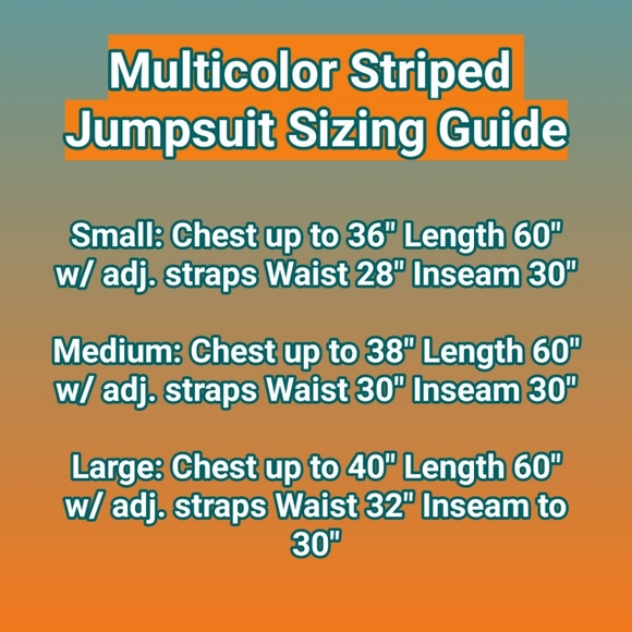 Striped Jumpsuit Multicolor Designer Rainbow Go to NEW listing - Picture 8 of 9